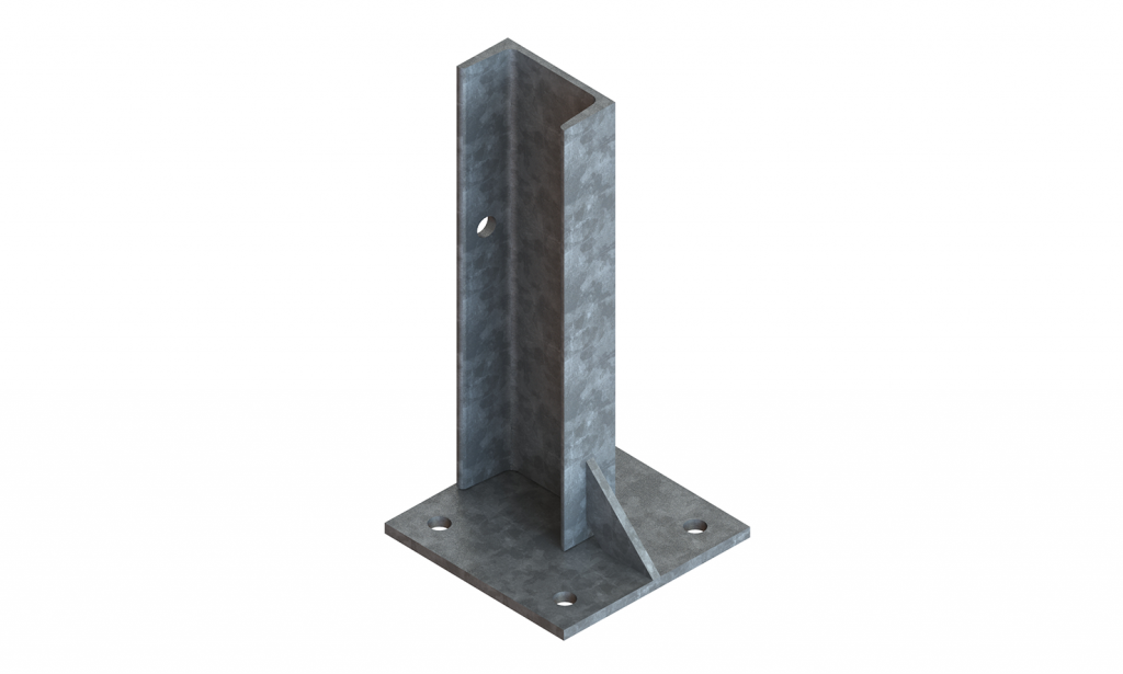 120x55 410mm Bolt Down Armco Barrier Post