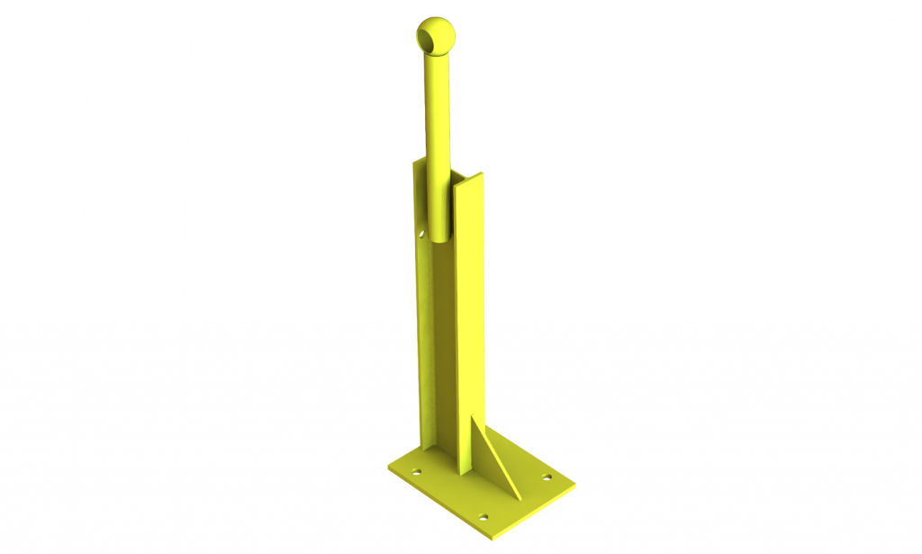 127x76 1120mm Bolt Down Armco Barrier Post with Handrail Connection GPPC